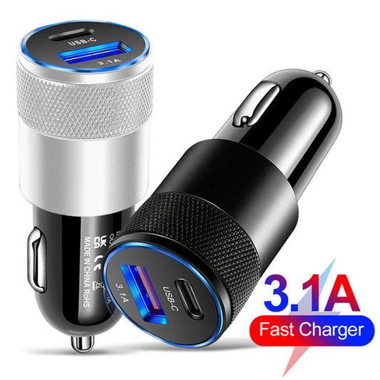 66W USB Type A Type C Fast Charging Adapter for Car Lighter Socket